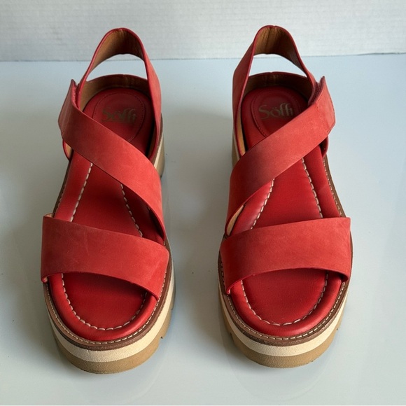 Sofft Pru Coral Leather Strappy Sandals Women's Size 8 M - Picture 1 of 11